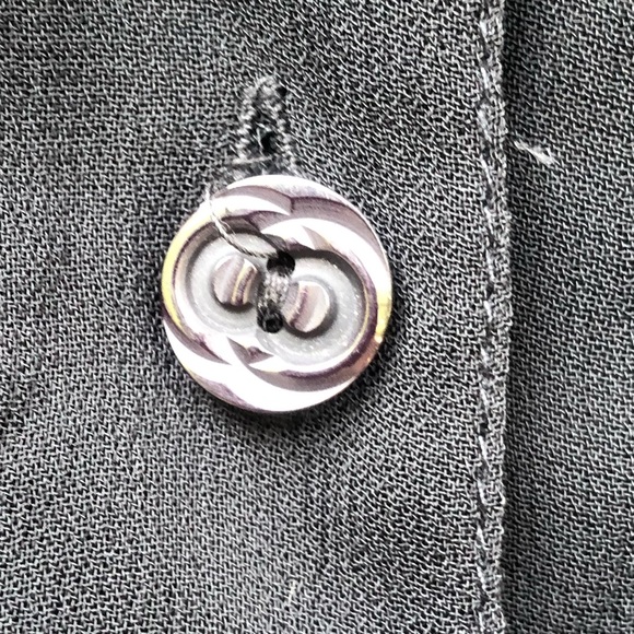 Boho button down sequin black top 1X - Picture 8 of 10